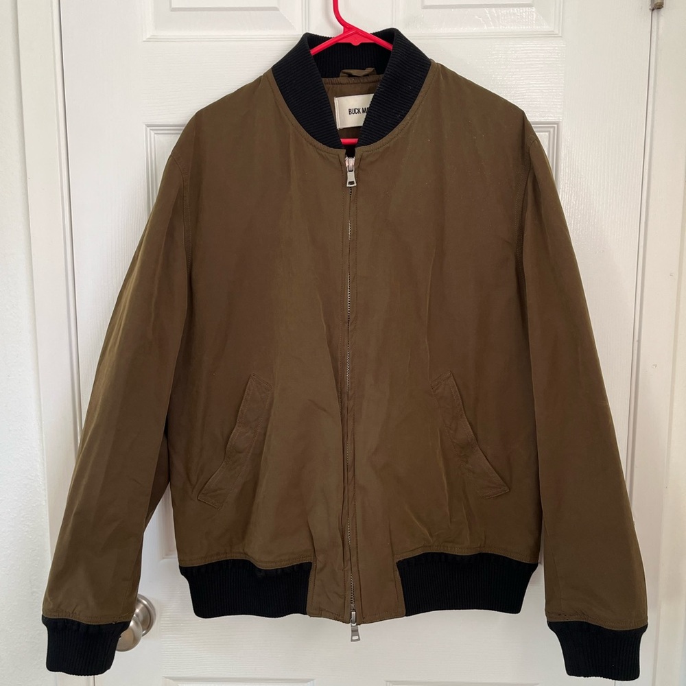 Buck Mason Olive Bomber Jacket size XL